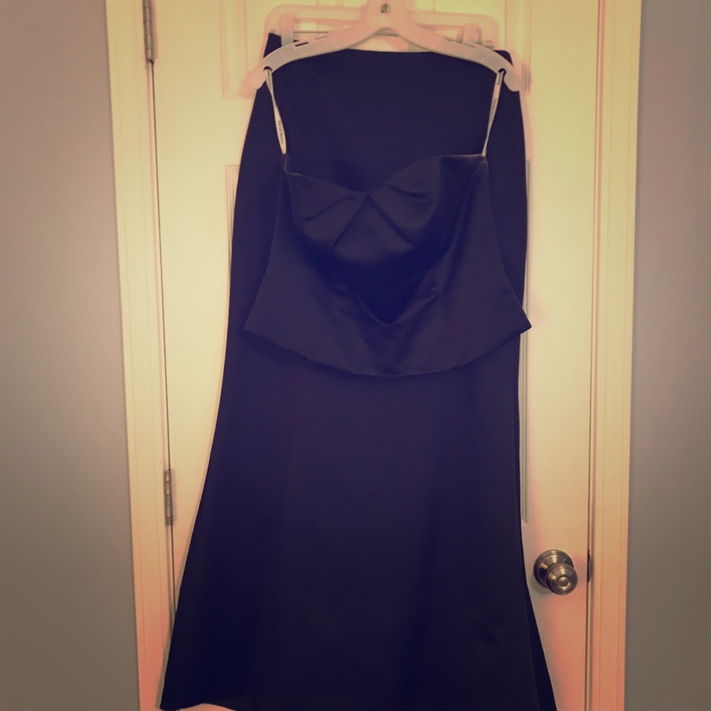 Black David’s Bridal two piece dress
